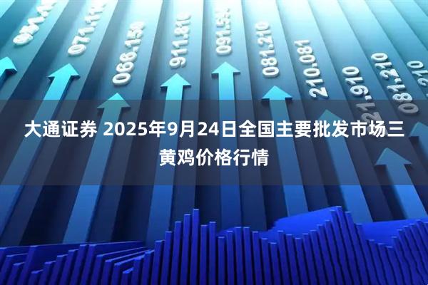 大通证券 2025年9月24日全国主要批发市场三黄鸡价格行情